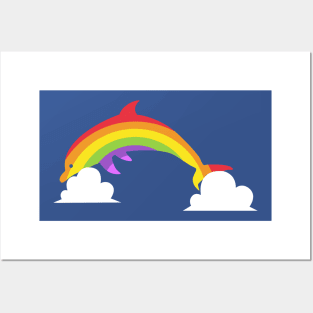 Rainbow Dolphin Posters and Art